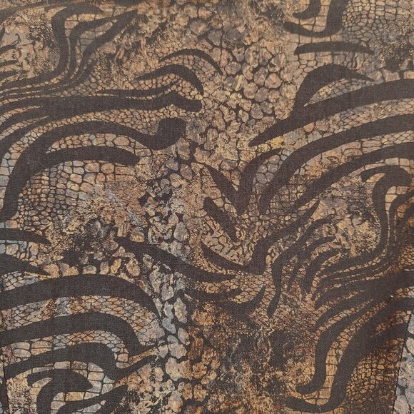 Chico's Blazer Jacket Coat Linen Blend Metallic Brown Black Professional M/8 - Picture 5 of 7